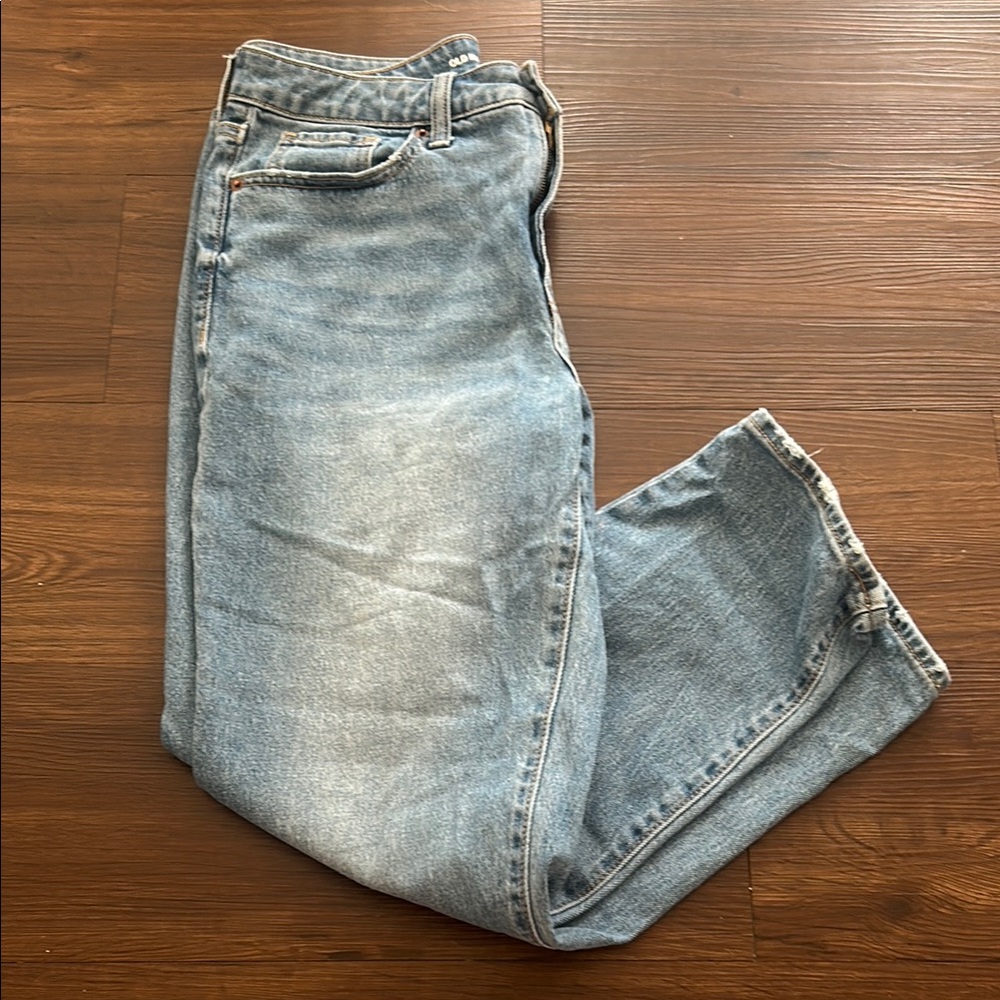 Old Navy Blue Straight Leg Jeans with Vintage Wash
